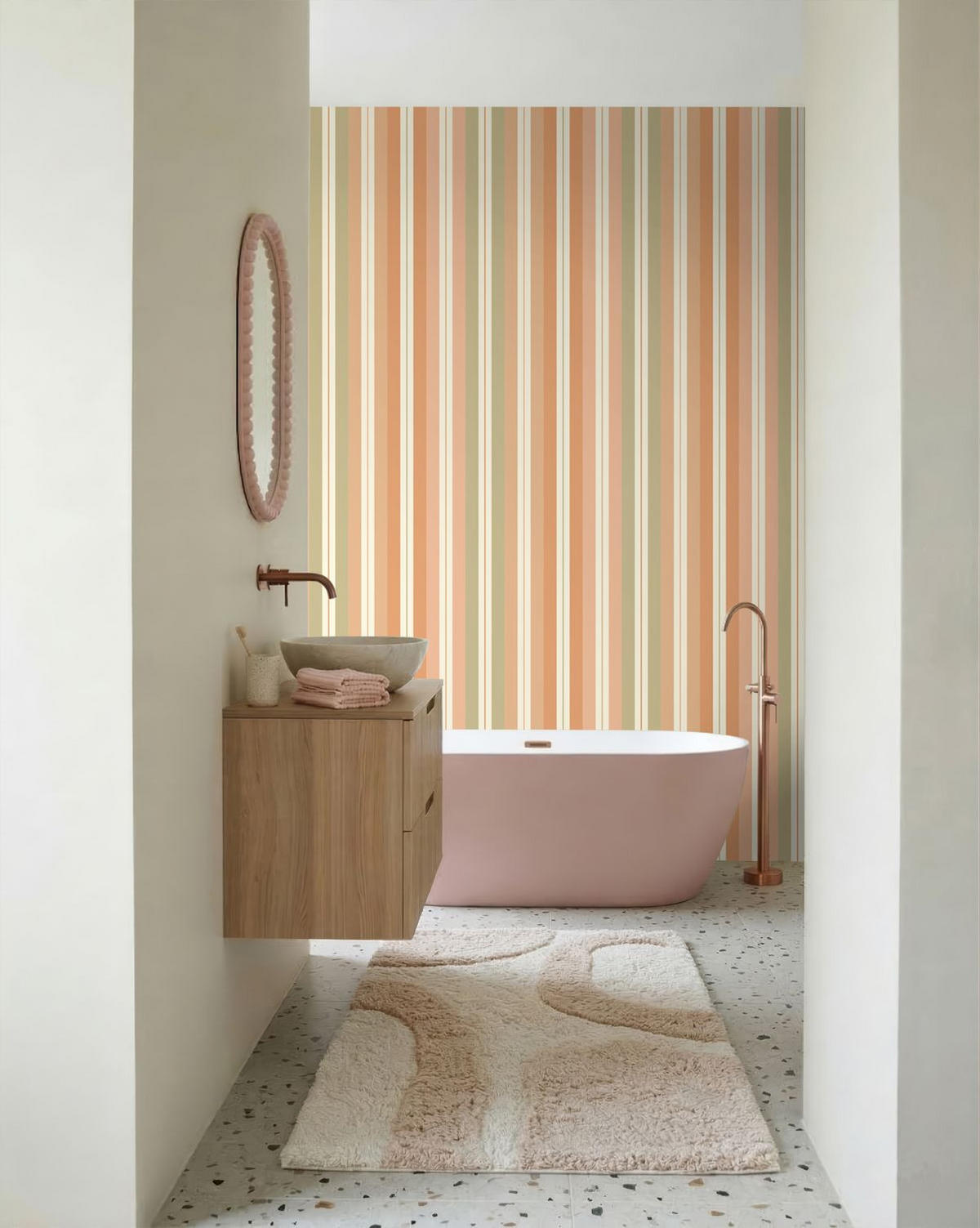 TAPETE Streifen 50 x 900 cm - Terracotta, Papier (50/900cm) - ESTAhome