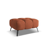 POUF Chenille Stoff Orange - Terra cotta/Schwarz, Kunststoff/Textil (78/41/60cm) - Makamii
