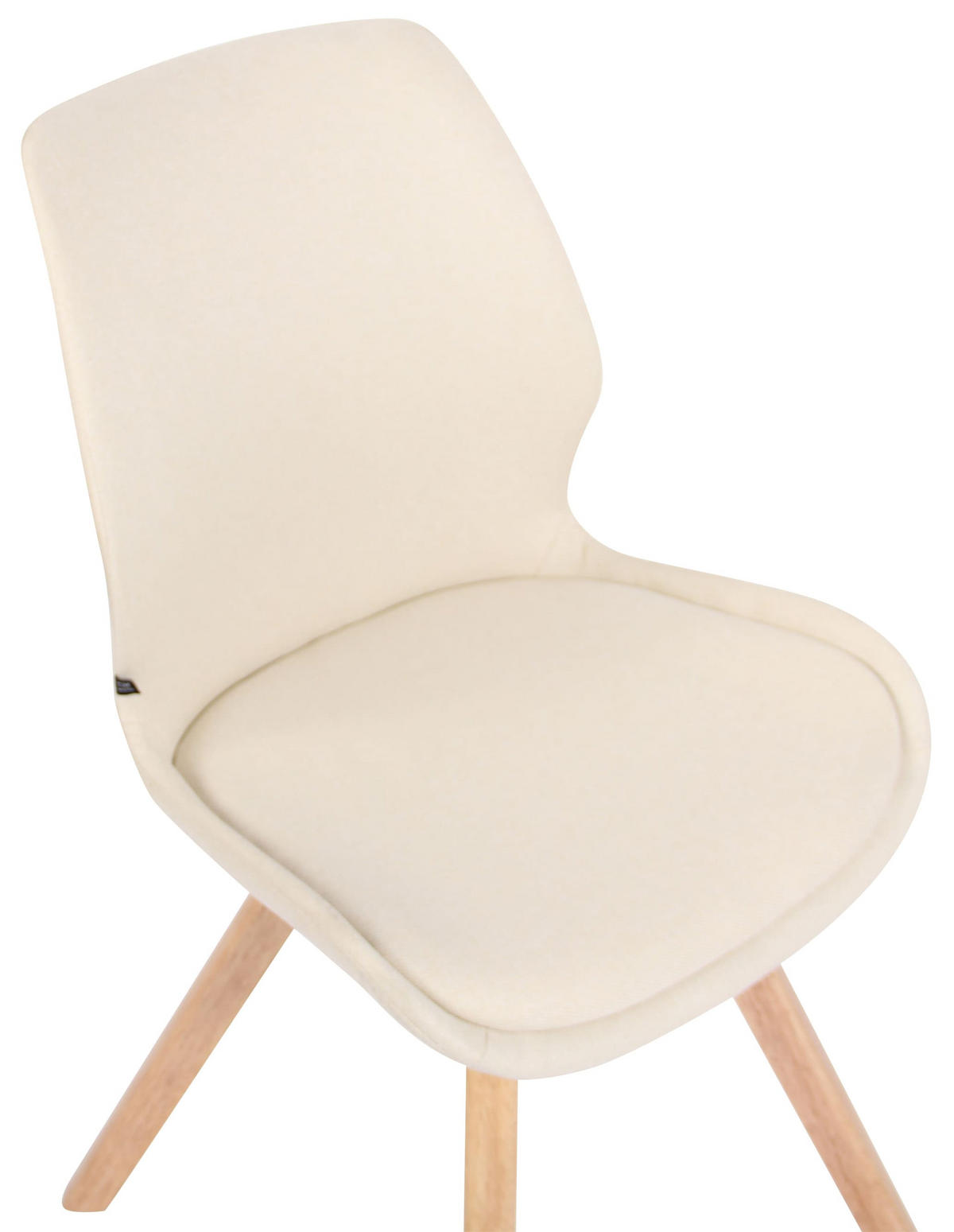 STUHL Stoff creme - Eukalyptusholzfarben/Creme, Holz/Textil (49/87.5/58cm) - CLP