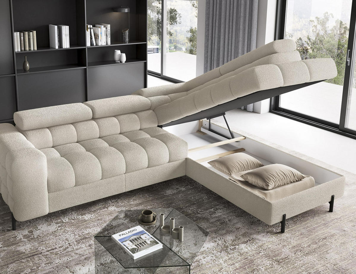 ECKSOFA Ferrucio R - Creme (Royal 18) - Creme, Holzwerkstoff (276/200cm) - Möblo