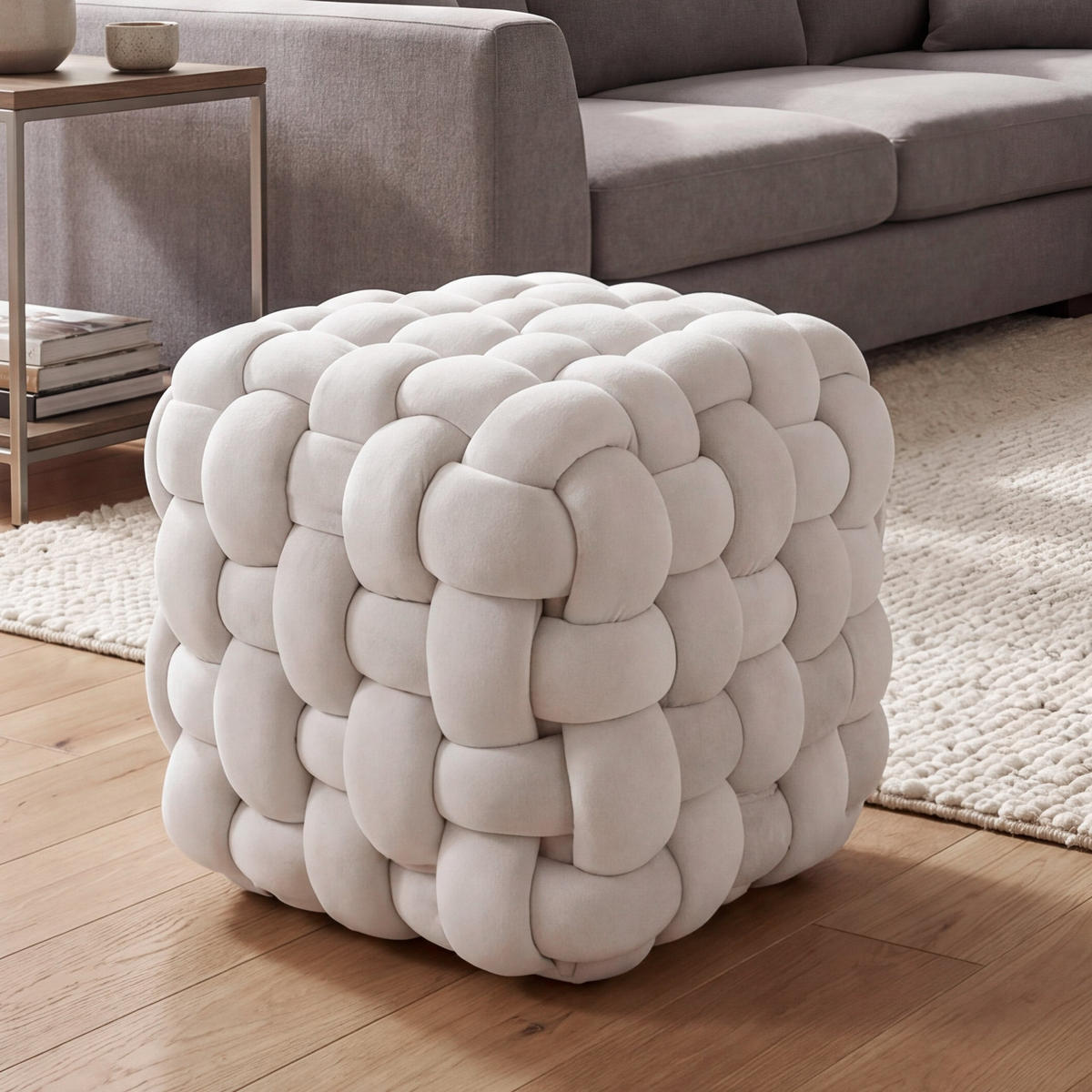 HOCKER Beige - Beige, Textil (39/39/39cm) - MCW