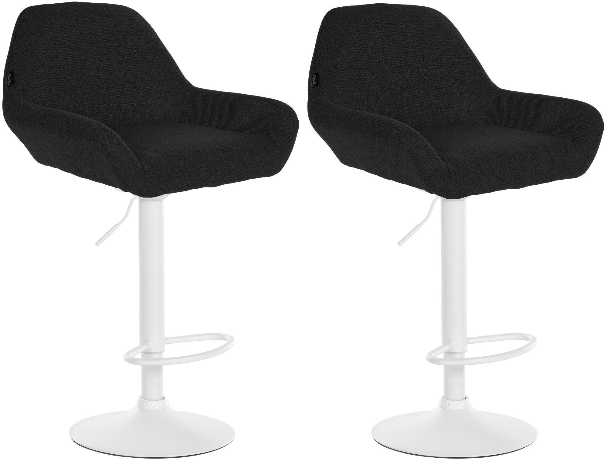 BARHOCKER 2 Stoff Schwarz - Schwarz/Weiß, Textil/Metall (51/89/52cm) - CLP