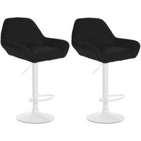 BARHOCKER 2 Stoff Schwarz - Schwarz/Weiß, Textil/Metall (51/89/52cm) - CLP