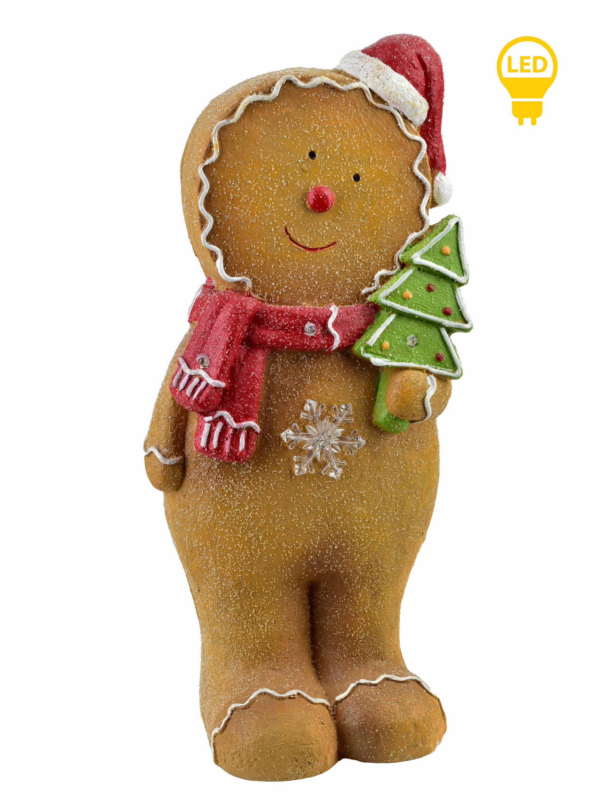 LED-DEKOFIGUR Santa Lila Braun 19,5x13,5x43,5 cm Keramik - Braun, Keramik (13.5/43.5/19.5cm) - Mondex