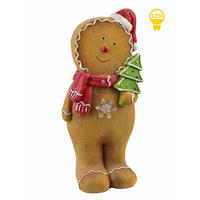 LED-DEKOFIGUR Santa Lila Braun 19,5x13,5x43,5 cm Keramik - Braun, Keramik (13.5/43.5/19.5cm) - Mondex