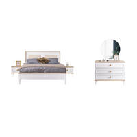 SCHLAFZIMMER AFRIN Schlafzimmer-Set, 4-teilig, Weiß, Bett mit Kopfteil 2 Nachttischen und Kommode - Weiß, Holzwerkstoff (160/119/200cm)