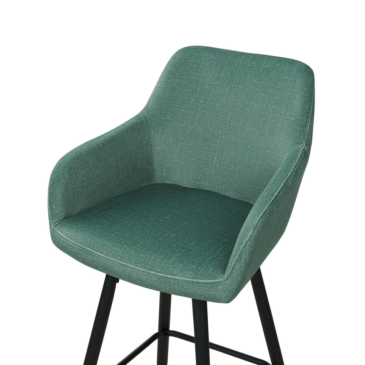 BARSTUHL 2er-Set Samtstoff dunkelgrün Casmalia - Schwarz/Grün, Textil (50/104/55cm) - Beliani