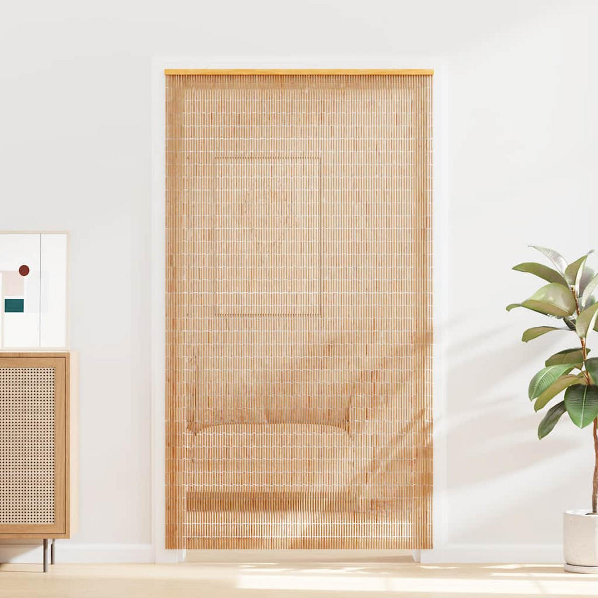 INSEKTENSCHUTZ Türvorhang Bambus 120/220 Cm - Braun, Naturmaterialien (120/220/220cm) - vidaXL