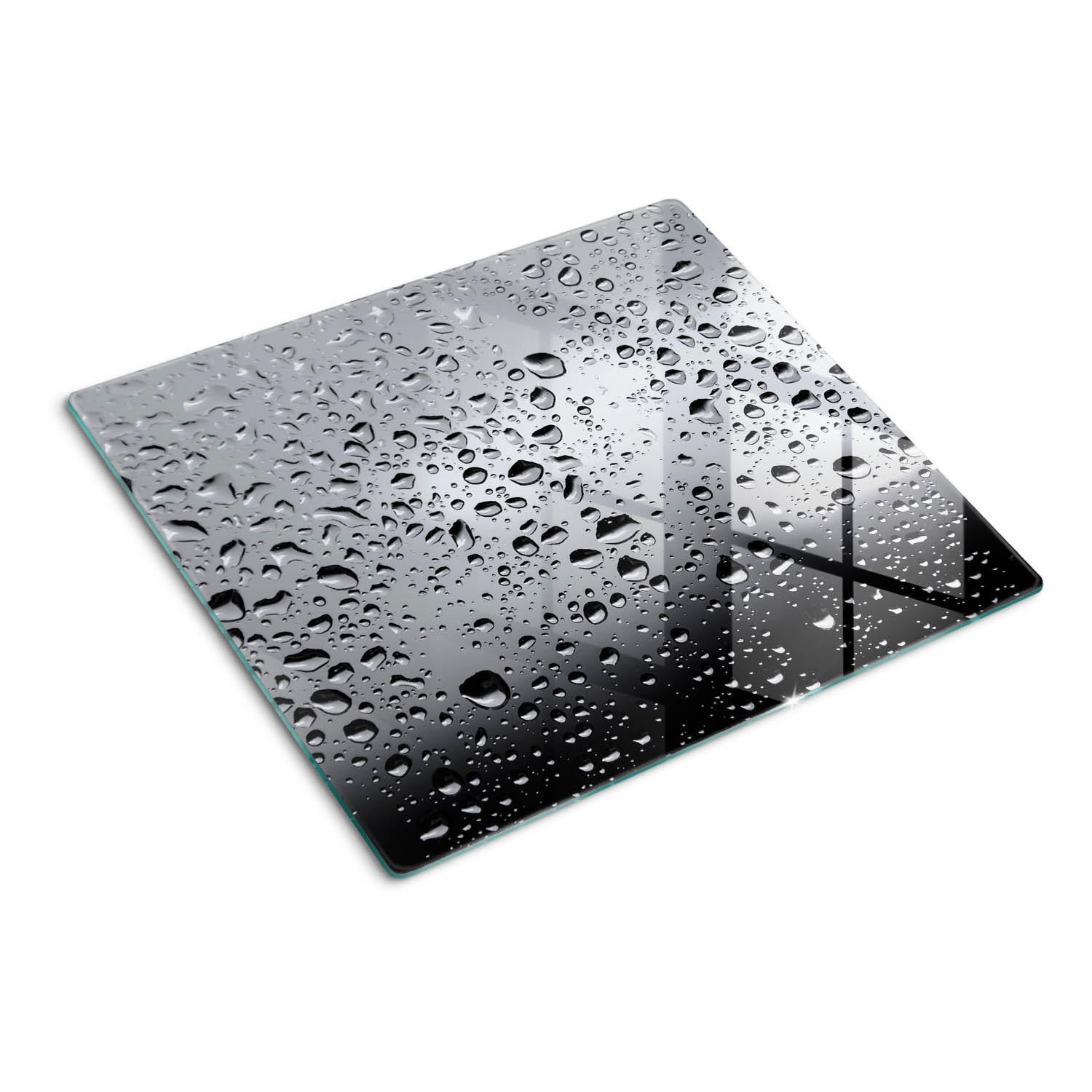 GLASPLATTE 60x52 cm Wassertropfen - Grau, Glas (60/0.4/52cm) - TULUP