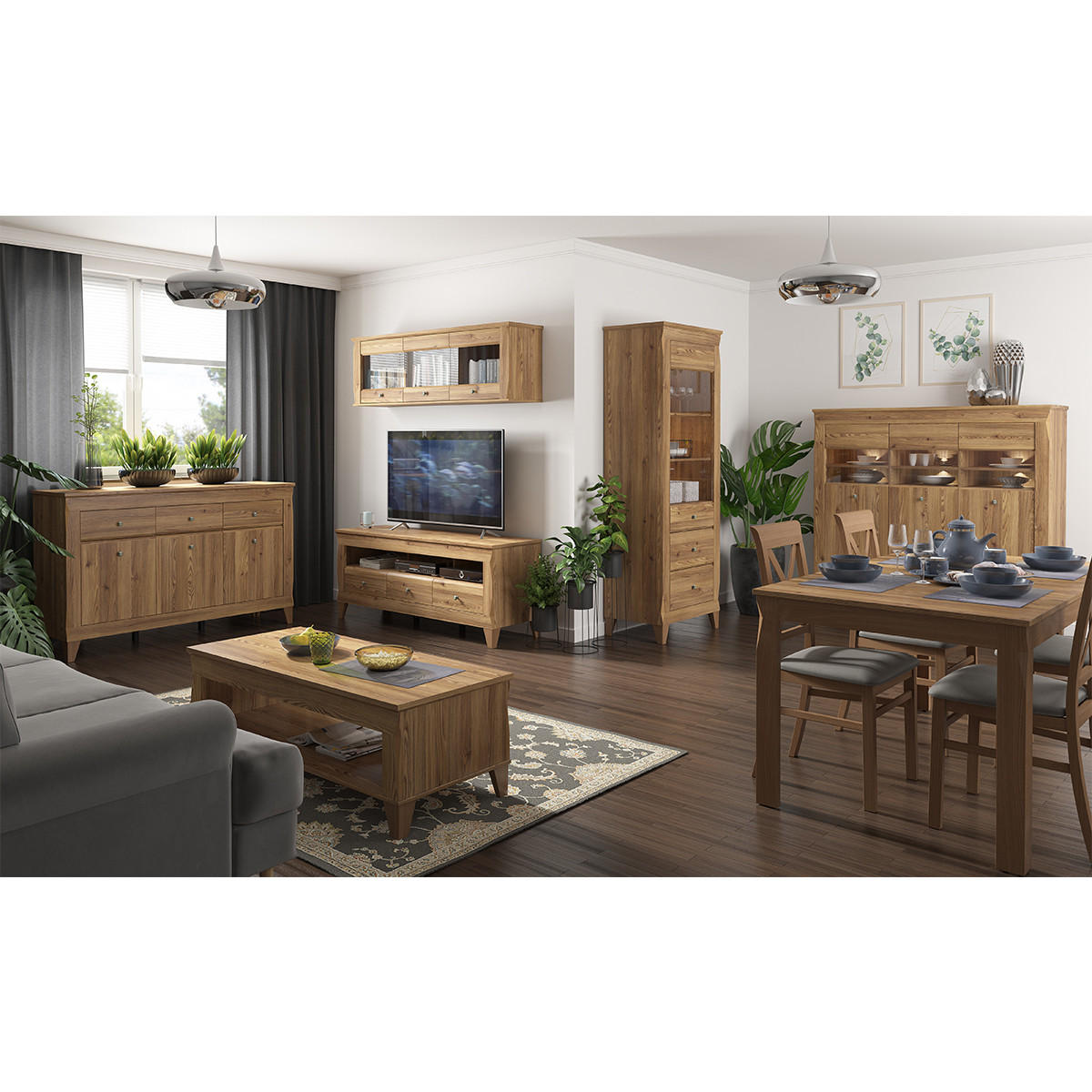 VITRÍNA Raya Dřevo - hnědá, kompozitní dřevo (72/202/47cm) - Petits-meubles