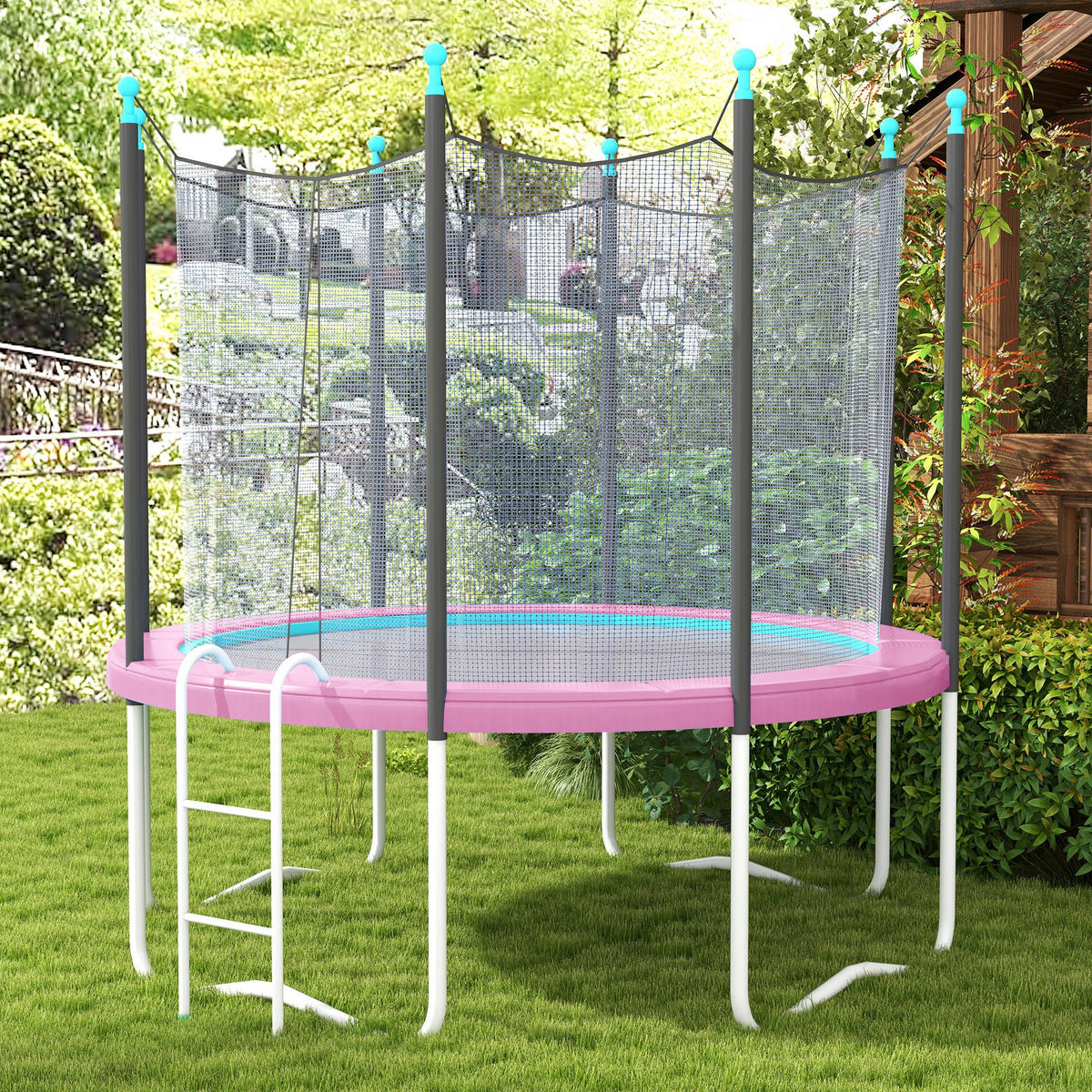 TRAMPOLIN-RANDABDECKUNG Kunststoff PE Rosa - Rosa, Kunststoff (305/305cm) - SPORTNOW