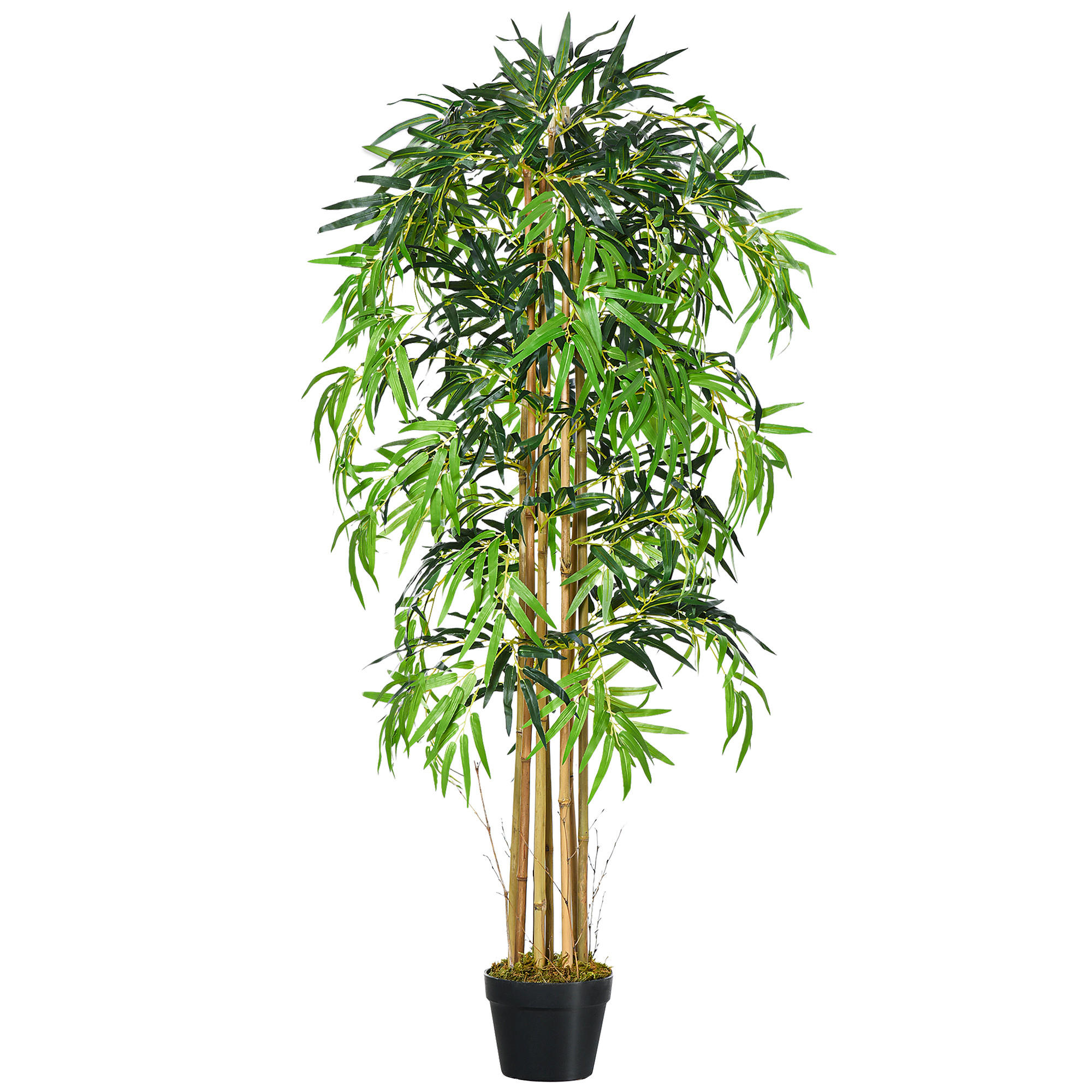 KUNSTPFLANZE, Künstlicher Bambus 150 cm, realistische Pflanze, für Zuhause & Büro, Grün - Multicolor, Kunststoff (150cm) - FORIOUS