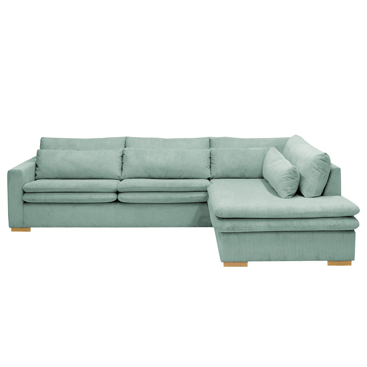 ECKSOFA mit Ottomane - Blau, Textil (299/216cm) - home24