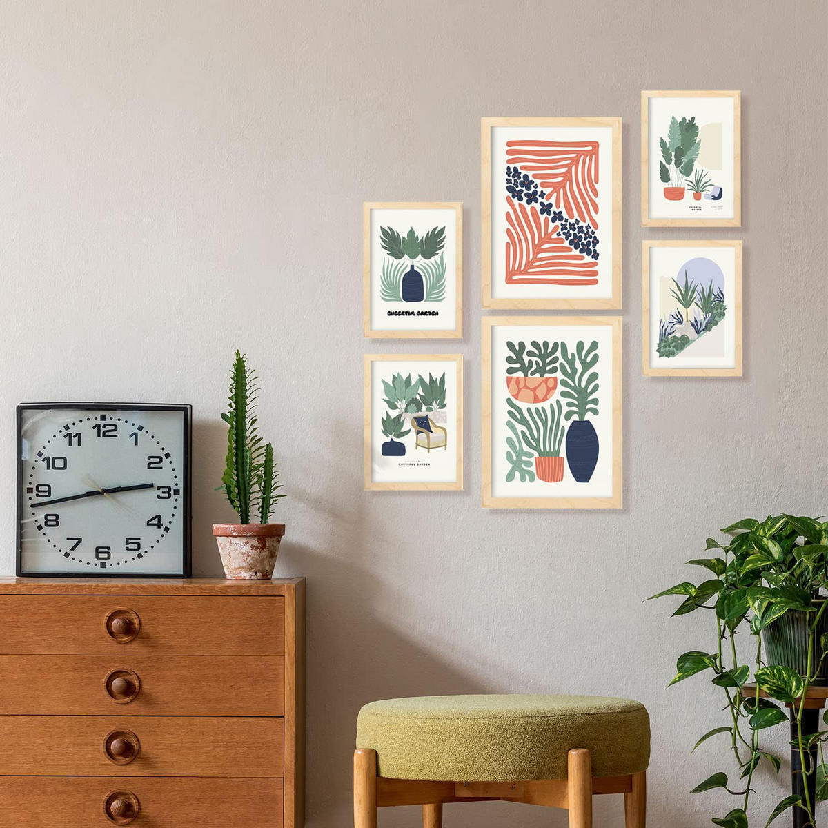 POSTER Set Mit 6 Minimalistischen Sommerkollektion A3 & A4 Rahmenlos - Klar, Papier (29/3cm) - Nacnic