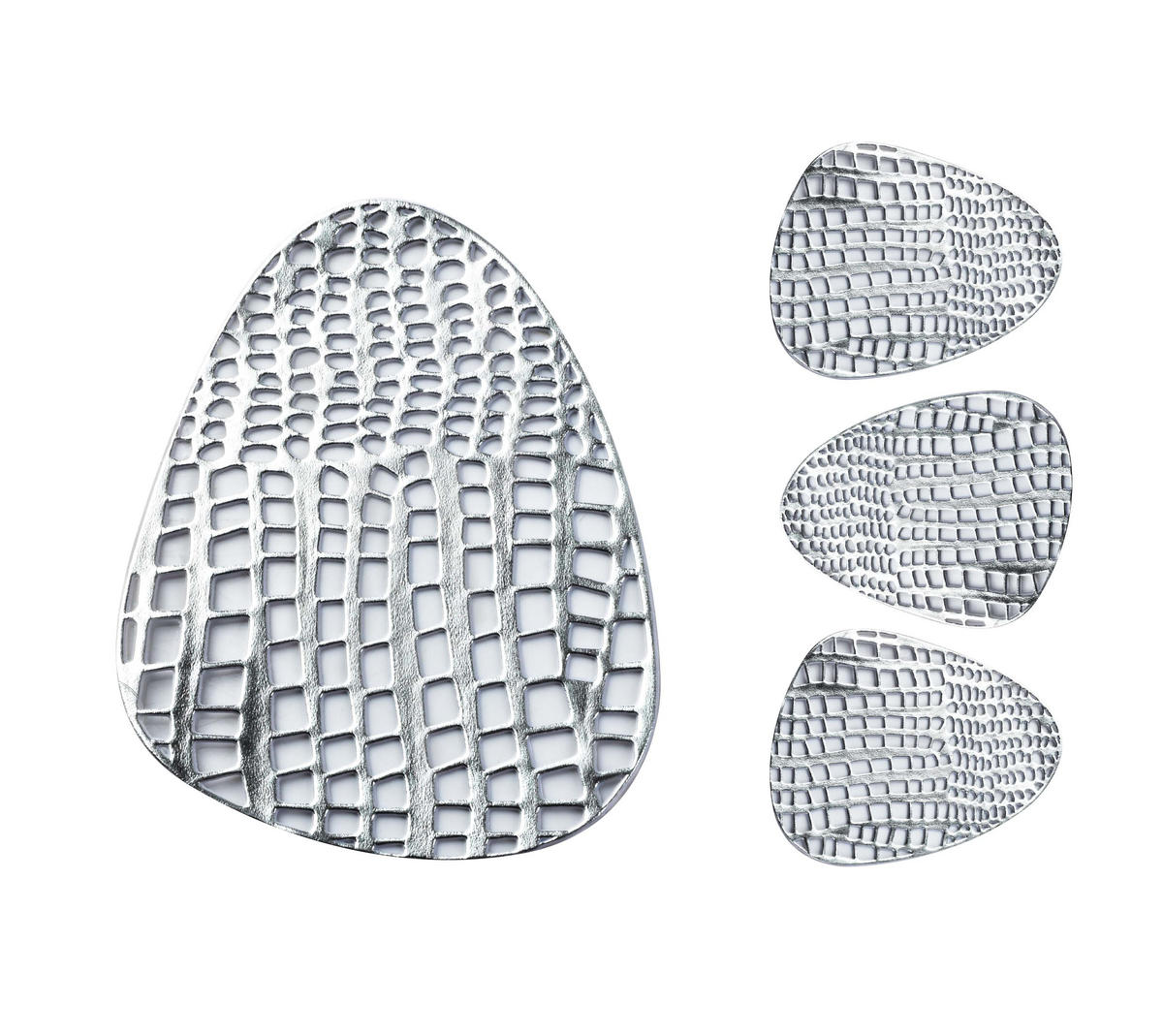 GLASUNTERSETZER Leila Silber 13/11.5/1 cm Kunstoff - Silberfarben, Kunststoff (11.5/13cm) - Mondex