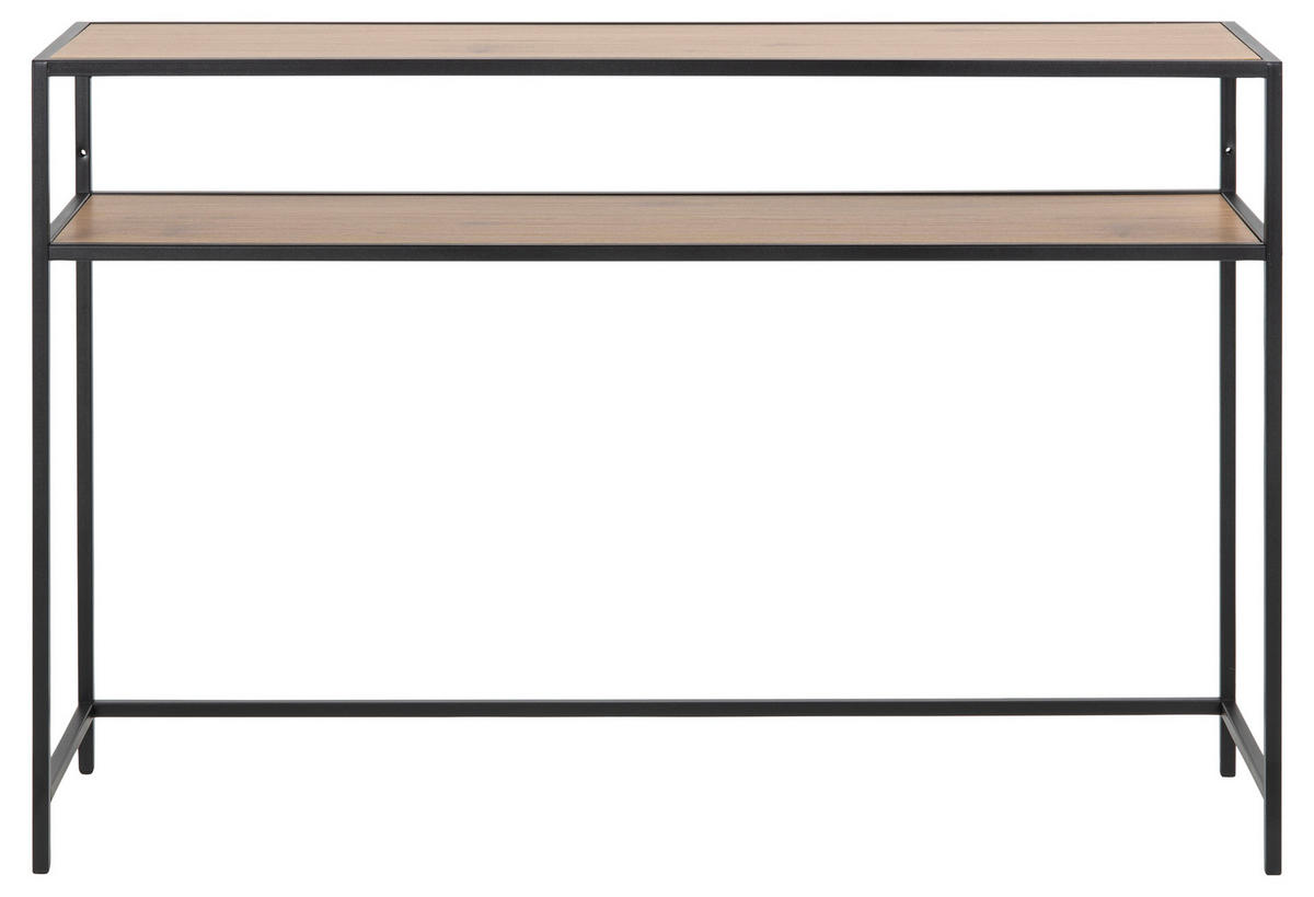 KONSOLENTISCH, Sea, Eiche, Spanplatte foliert, 120 x 35 x 79 cm - Eichefarben/Schwarz, Holzwerkstoff/Metall (35/120/79cm) - ebuy24