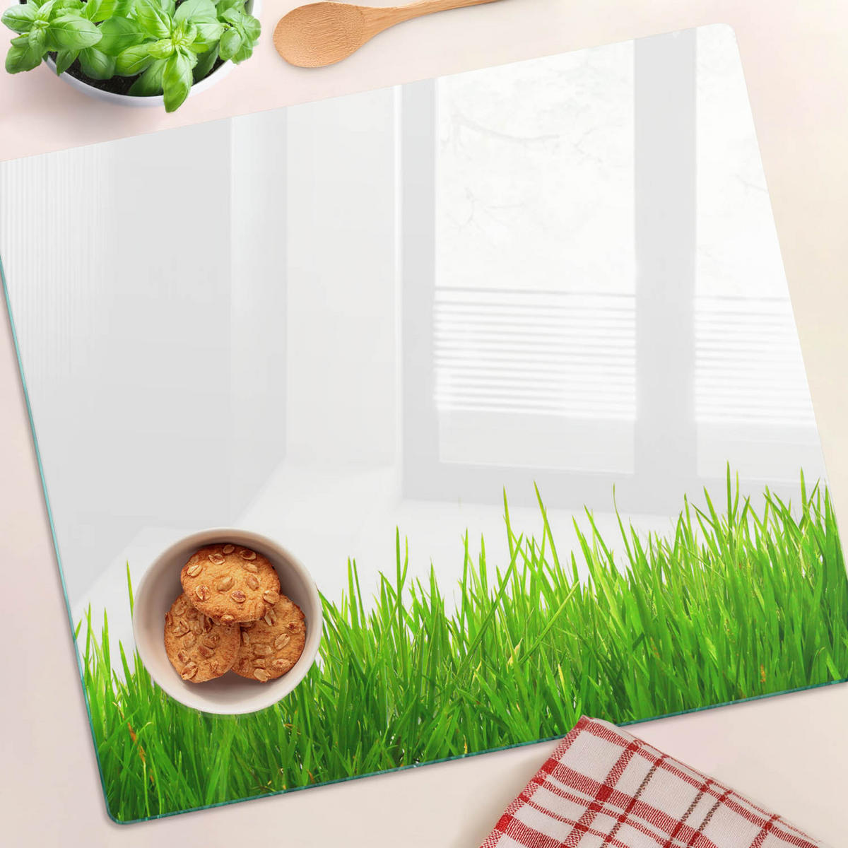GLASPLATTE 60x52 cm Gras - Grün, Glas (60/0.4/52cm) - TULUP
