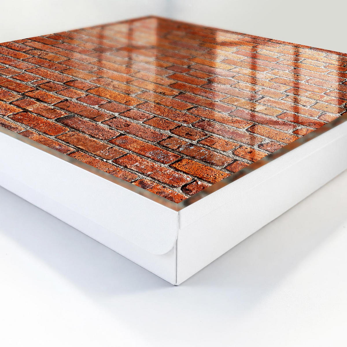 SCHLÜSSELBOX Weiß 30x30 cm – Türöffnung nach rechts - Ziegelmauer - Rot, Metall (30/30/5cm) - TULUP