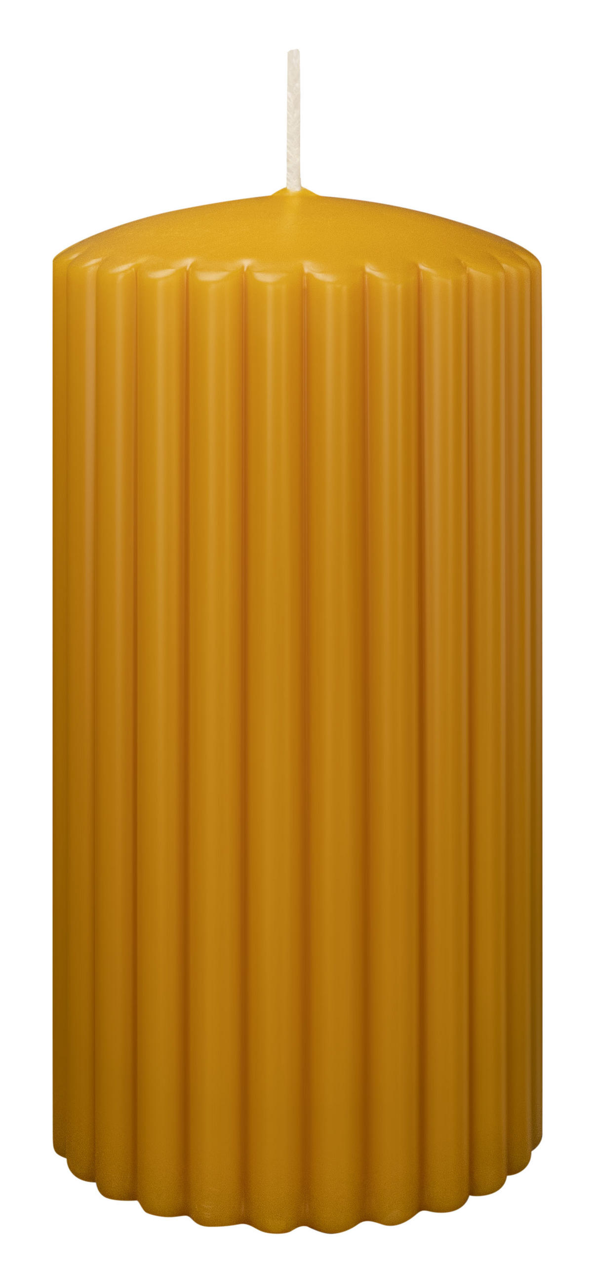 RILLEN KERZEN Natur 150 x Ø 80 mm, 4 Stück - Naturfarben, Paraffin (8/15/15cm) - Wiedemann Kerzen