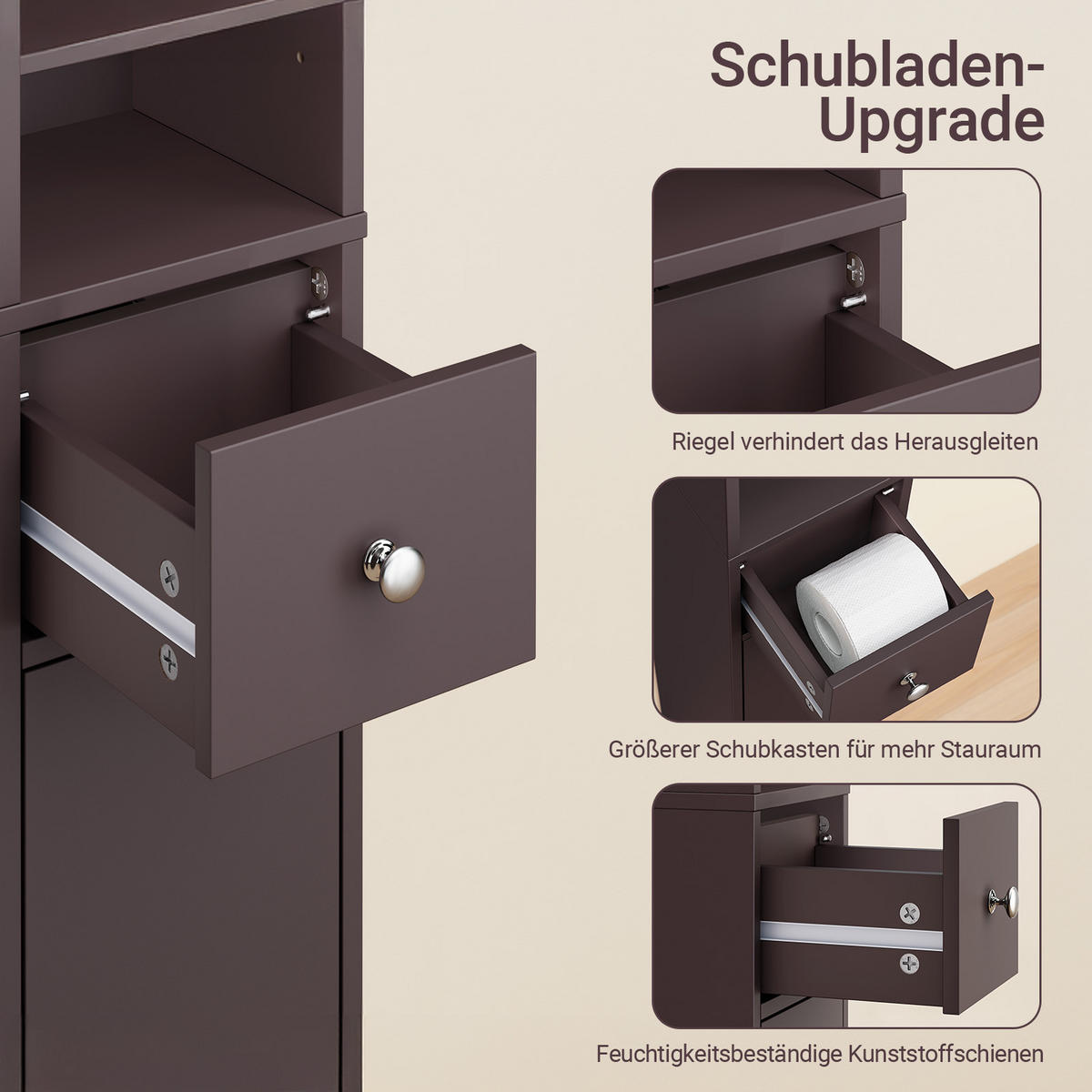 HOCHSCHRANK Braun - Braun, Holzwerkstoff (20/180/20cm) - SoBuy