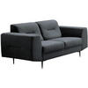 2-SITZER SOFA Venezia dunkelgrau mit schwarzen Beinen - Dunkelgrau/Schwarz, Textil (172/85/94cm) - Beautysofa