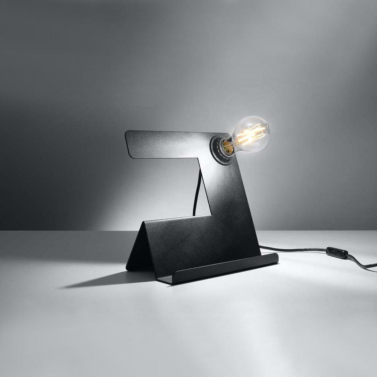 TISCHLEUCHTE Stahl Schwarz - Schwarz, Metall (17/25/24cm)