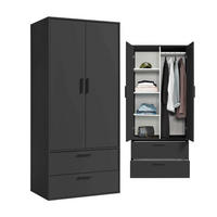 KLEIDERSCHRANK Der Kleiderheld - Anthrazit, Holzwerkstoff (80/180/51cm) - Mokebo