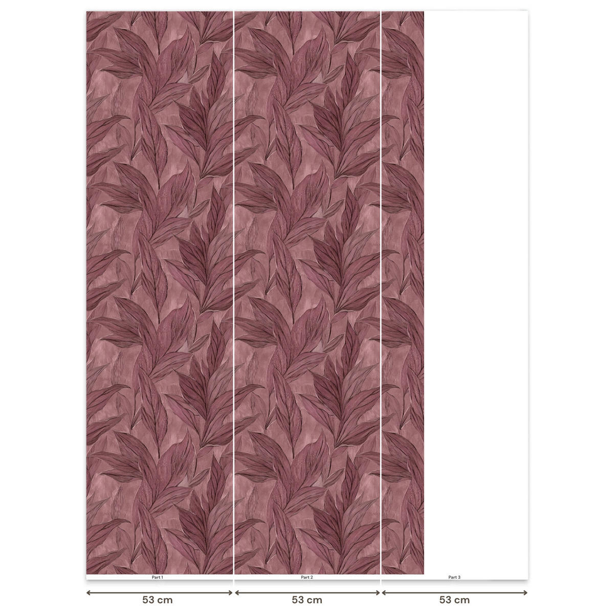 TAPETE - Blätter - Muster - Lila - 120x200 cm - Altrosa, Papier (120/200cm) - OnlyWow