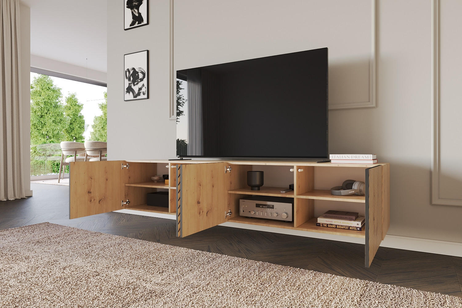 LOWBOARD SENI-W 2x100x40x41 cm - Artisan - Eiche Artisan, Holzwerkstoff (200/40/41cm) - ALTDECOR