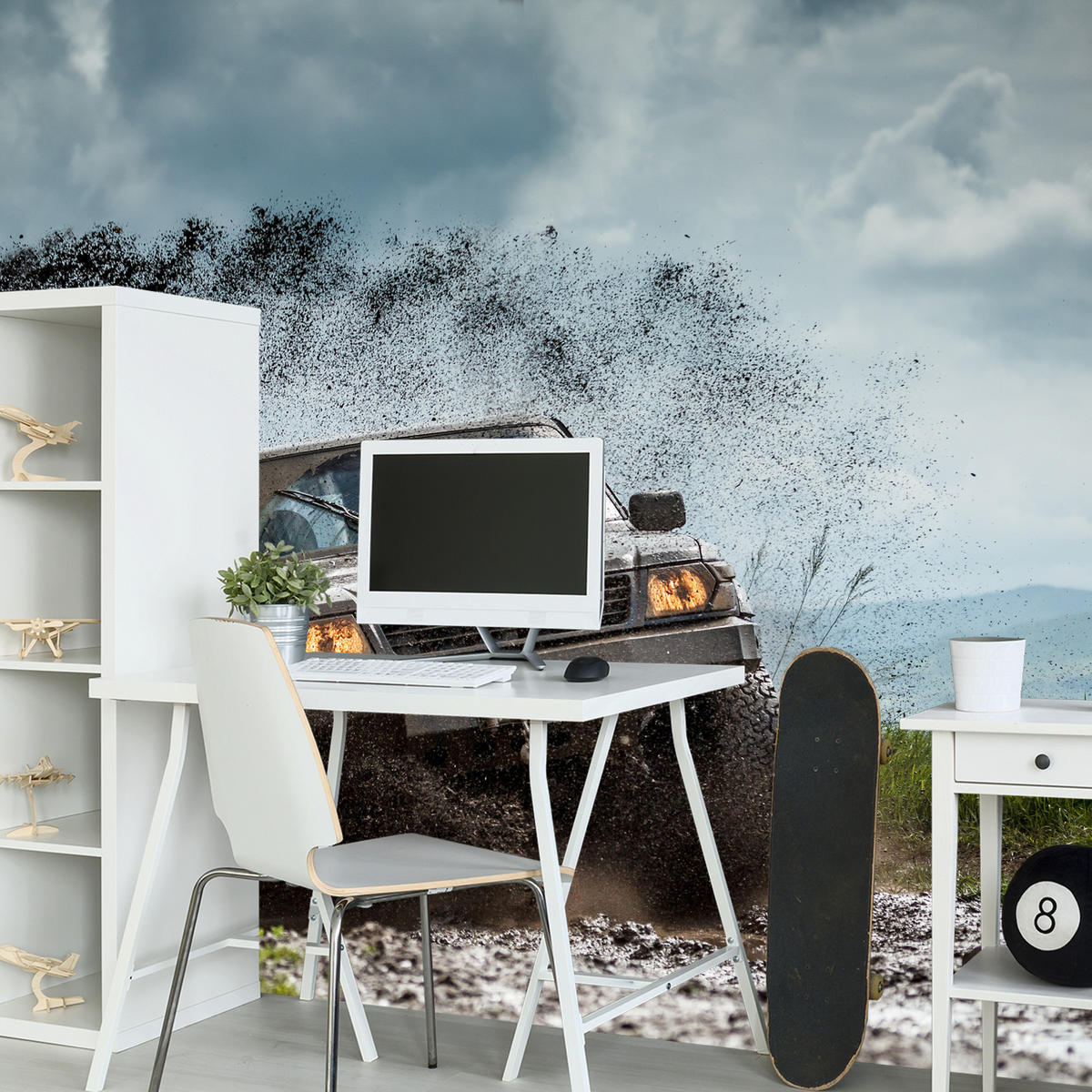 FOTOTAPETA Pre Študentskú Izbu Jeep Blatistý Horský Terén 450 x 315 cm - hnedá/čierna, papier (450/315cm) - Muralo