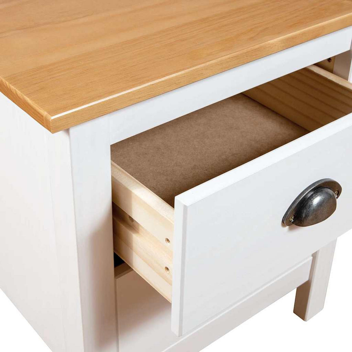 NACHTTISCH 2Er Set Weiss 46/35/49,5 Cm Massivholz Kiefer - Weiß, Holz (35/49.5/46cm) - vidaXL