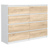 KOMMODE Weiß, Sonoma 139/102/39 - Weiß/Sonoma Eiche, Holzwerkstoff (139/102/39cm) - RAUMHIRSCH FURNITURE