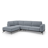 ECKSOFA Rosalia Grau - Grau, Textil (293/90/200cm) - Pillovely