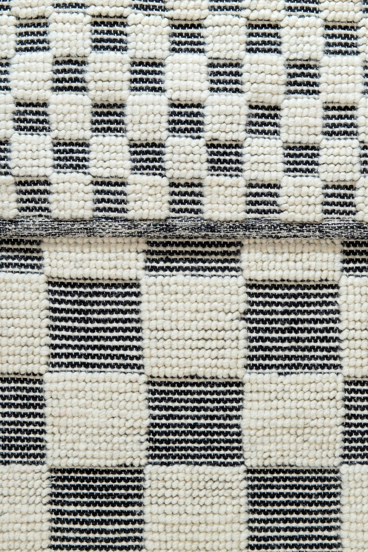 TEPPICH handgefertigt Baumwolle Wolle schwarz - Schwarz, Naturmaterialien (120/170cm) - AFK Living