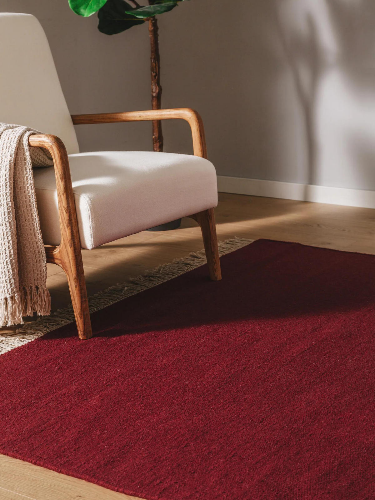 WOLLTEPPICH Liv Dunkelrot 170x240 cm - Dunkelrot, Textil (170/240cm) - benuta Pop