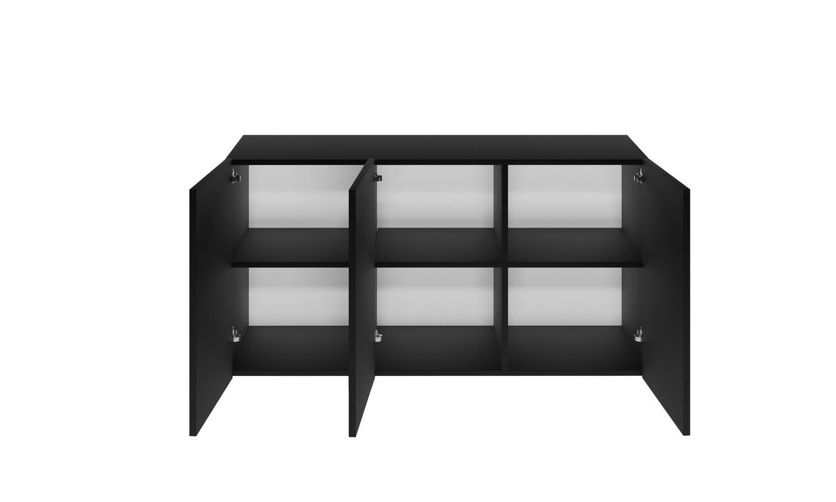 KOMMODE Dallas Schwarz 160/60/35 - Schwarz, Holzwerkstoff (160/60/35cm) - RAUMHIRSCH FURNITURE