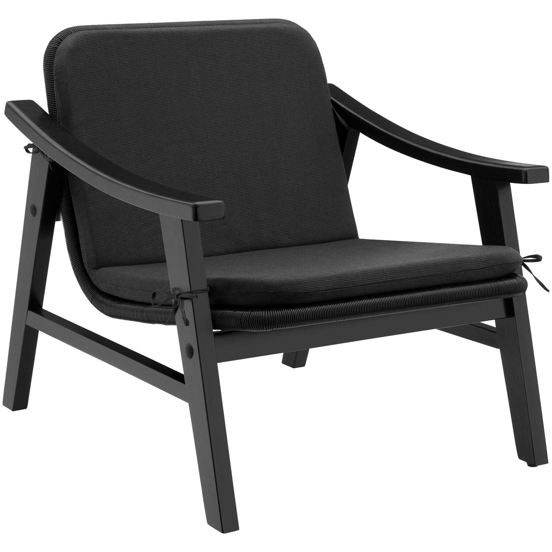 RATTAN STUHL Treviso,69 x 76 x 69,5 cm,schwarz - Schwarz, Kunststoff (69/69.5/76cm) - tectake