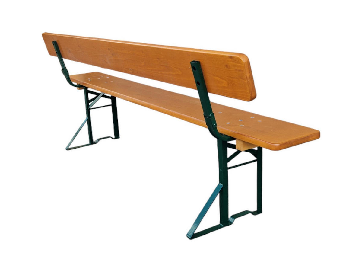 BIERZELTGARNITUR ALPENFEST PRO Premium Qualität Mit Rückenlehne 77x220x80cm Fichtenholz - Eichefarben, Holz - CHEFGASTRO