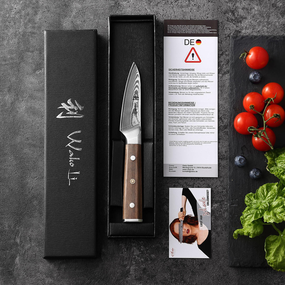 OFFICEMESSER 8 cm - Nussbaumfarben, Holz/Metall (21cm) - Wakoli