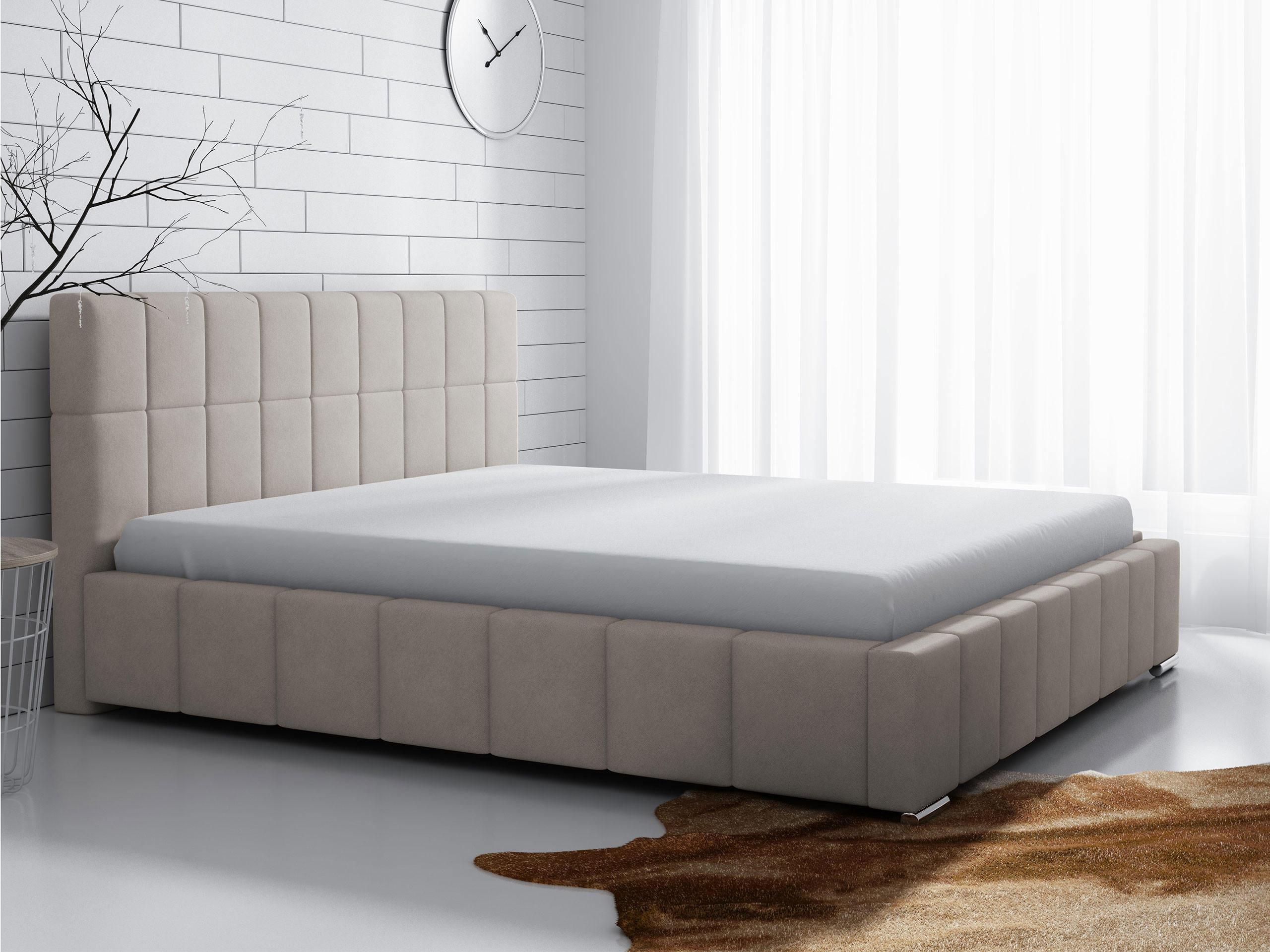 POLSTERBETT Leo - Beige, Holz (140/200cm) - MIRJAN24