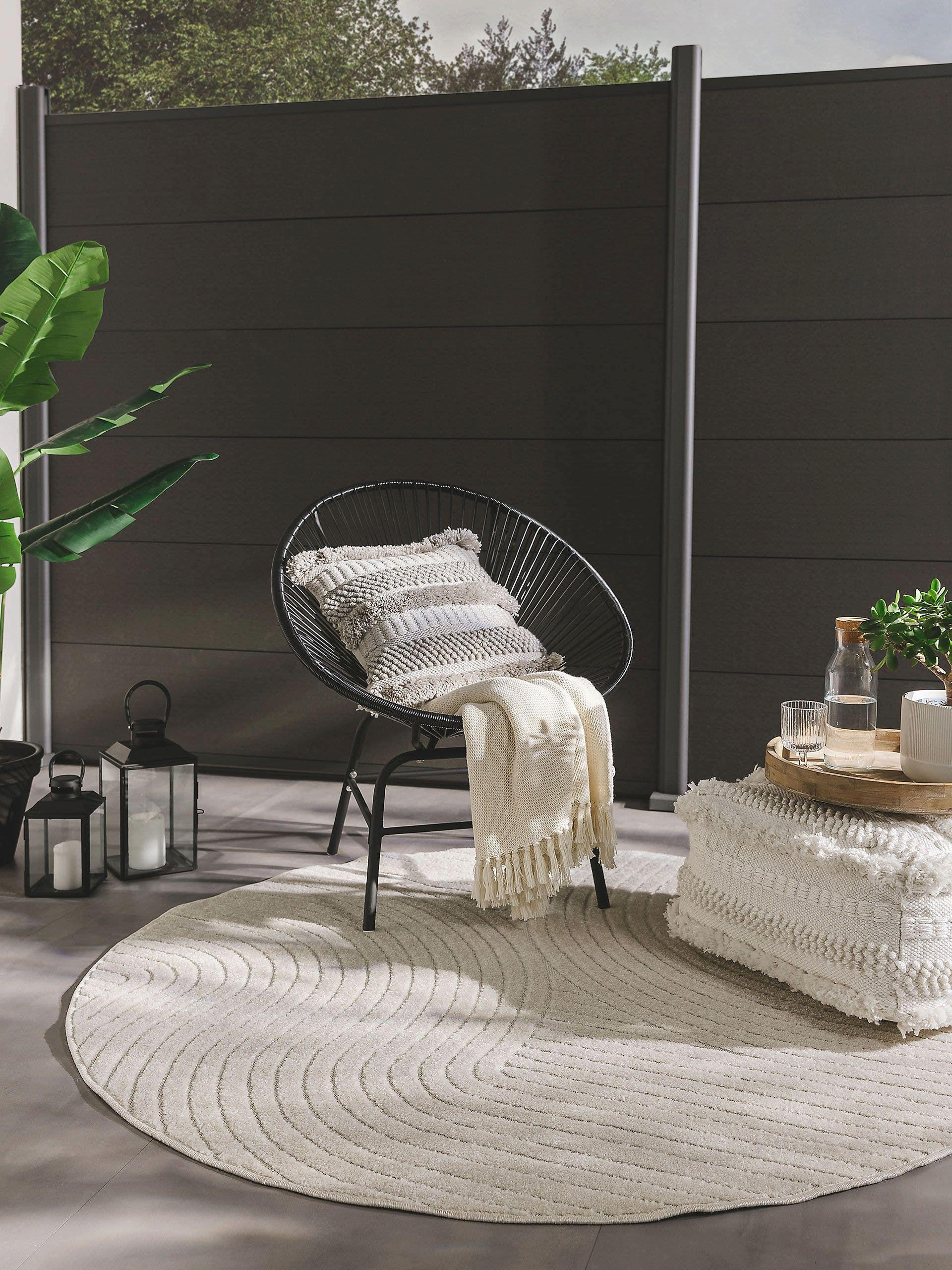 OUTDOORTEPPICH rund Mars Cream ø 160 cm rund - Creme, Textil (160/160cm) - benuta Pop