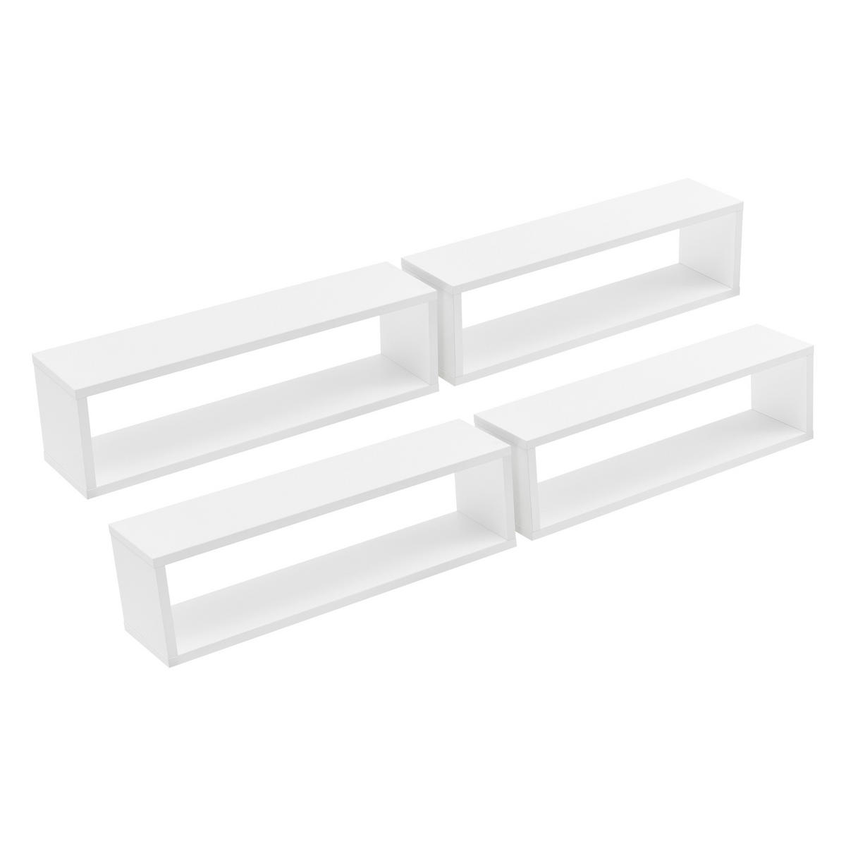 WANDREGAL-SET 4 TLG. Fagernes - Weiß, Holzwerkstoff (59/17/14.5cm) - [en.casa]