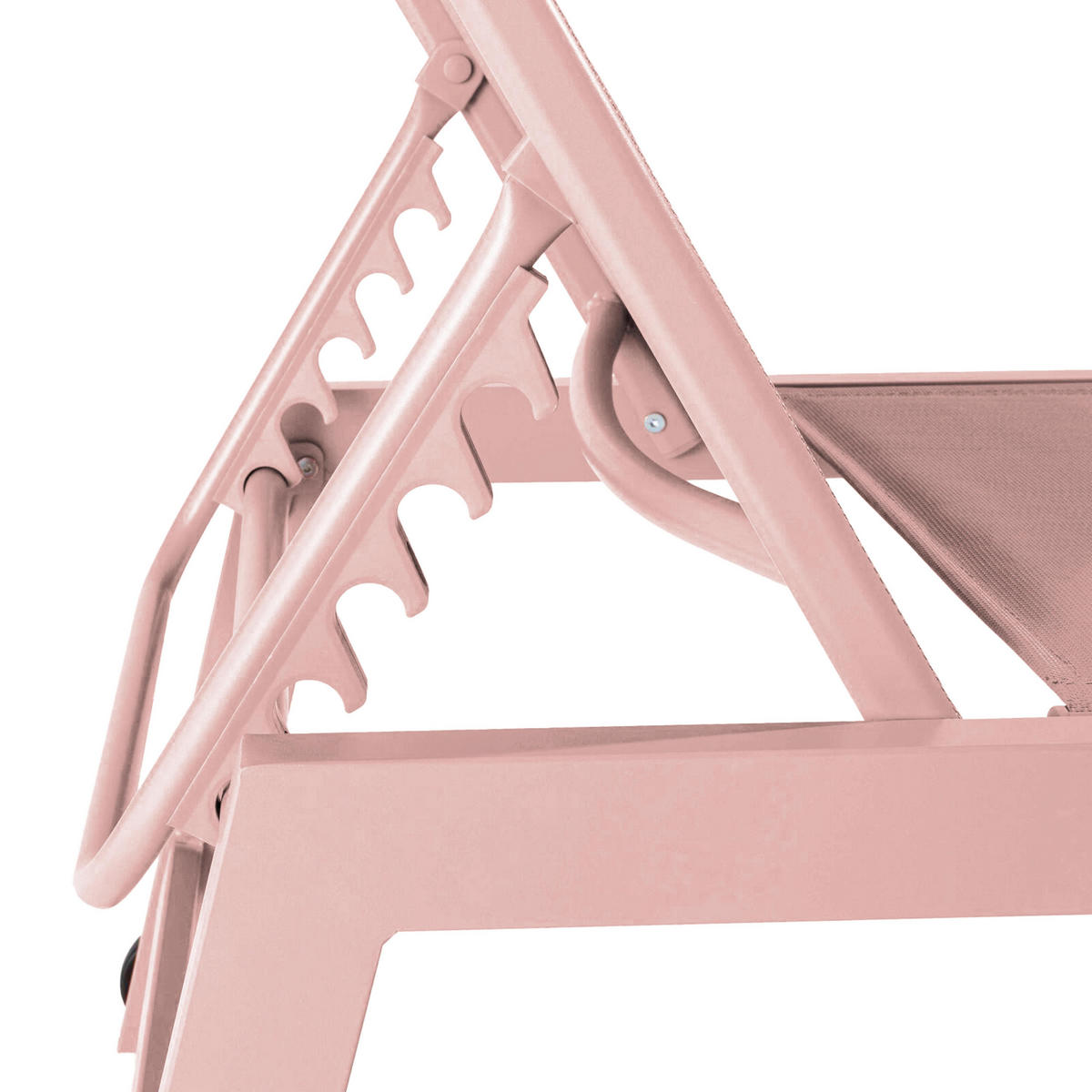 SONNENLIEGE 2-tlg., Puderrosa - Pink, Metall (169/103/65cm) - Oviala