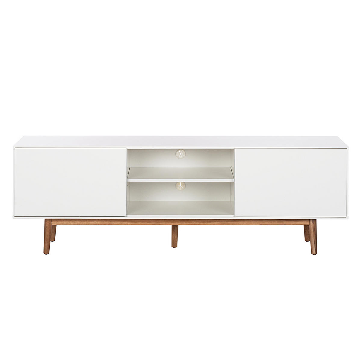 TV-LOWBOARD - Eichefarben/Weiß, Eichenholz/Holz (180/59/45cm) - home24