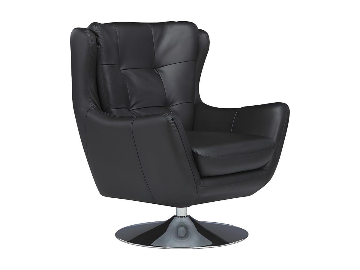 DREHSESSEL - Leder - Schwarz - ANABA - Schwarz, Leder (82/95/81cm) - Vente-Unique
