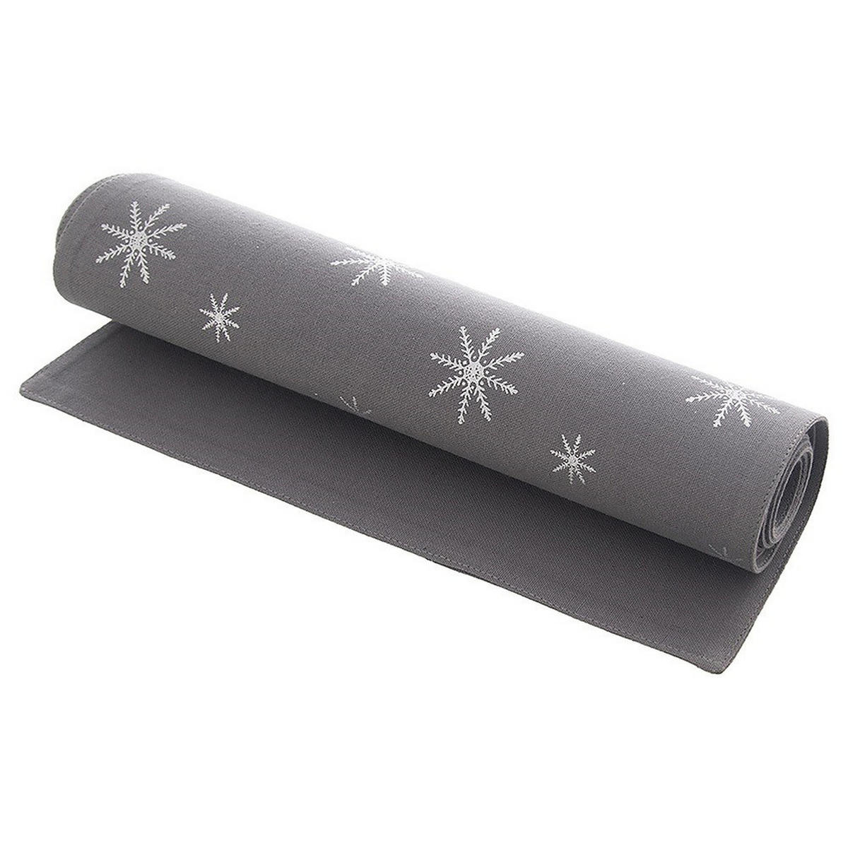 TISCHLÄUFER Baumwolle Petal 130 x 32 cm Grau - Grau, Textil (130/32cm) - Orion 