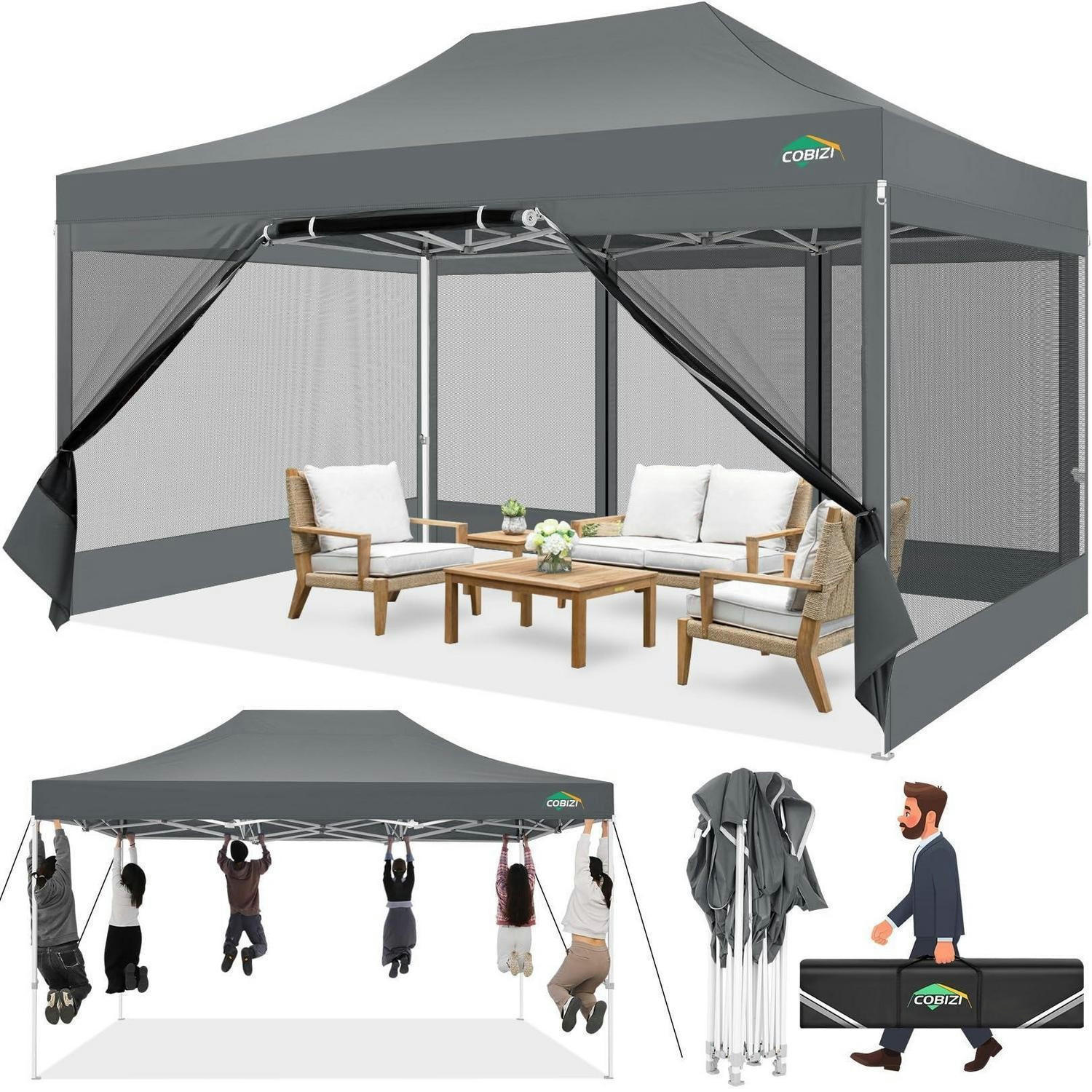 XXXLutz Faltpavillon Grau 300x336x450 cm