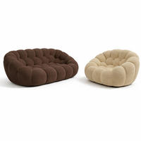 SITZGARNITUR Cocoon Sofa und Sessel Schokolade und Sand - Sandfarben/Braun, Textil (190/75/113cm) - COCO Living