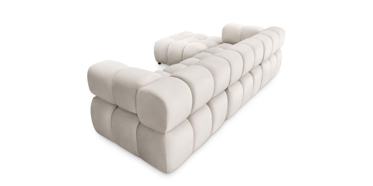 SOFA 3-sitzer Und 1-polsterhocker Flow - Grün, Holzwerkstoff/Textil (288/71/96cm) - Fun Möbel