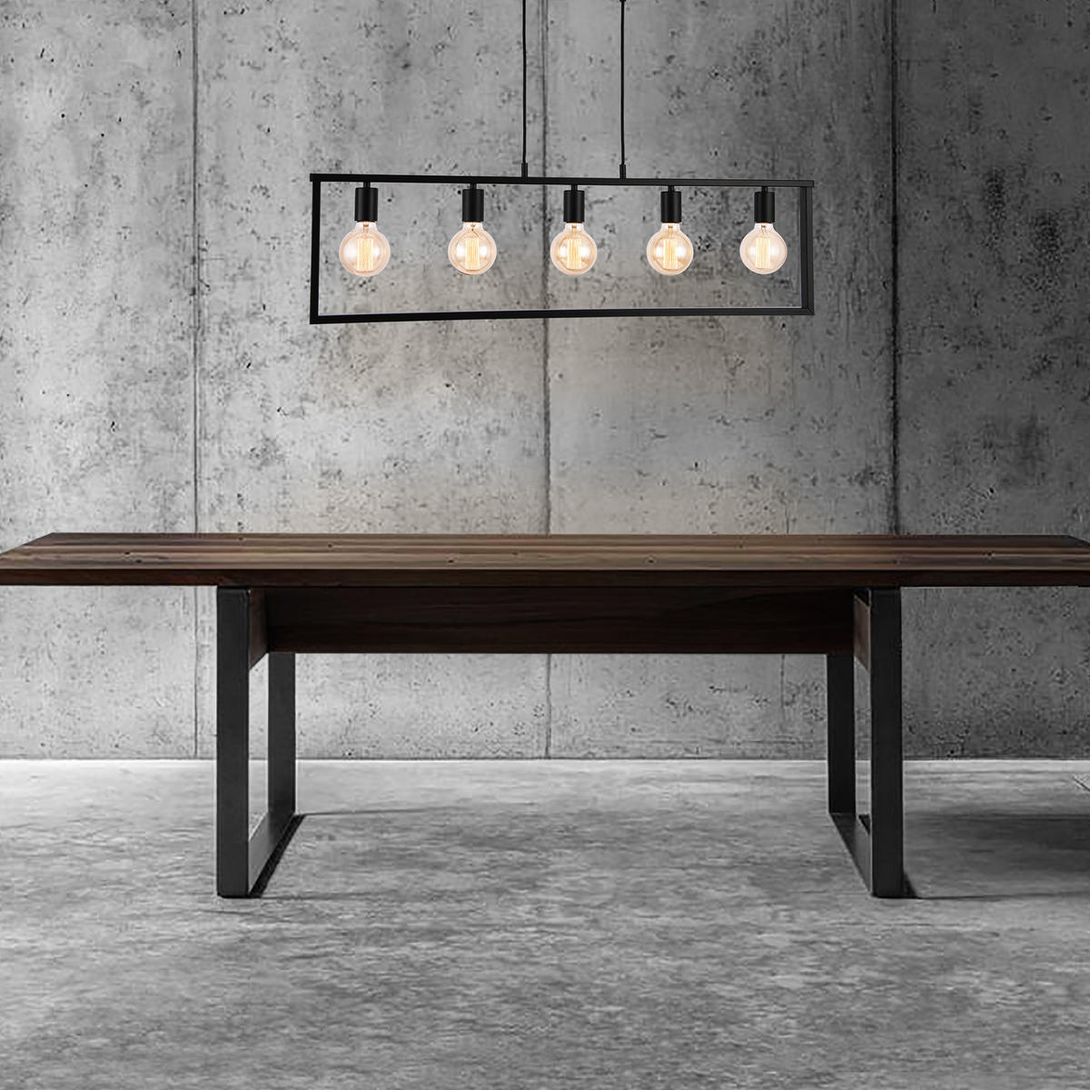 HÄNGELEUCHTE - Schwarz, Metall (8/100/160cm) - lux.pro